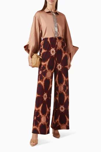 Printed Wide-leg Pants