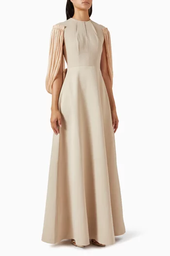 Durham Dress in Textured Crepe & Organza