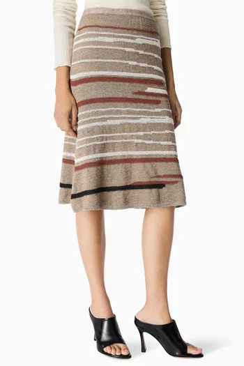 Graphic Knit Skirt in Linen & Cotton