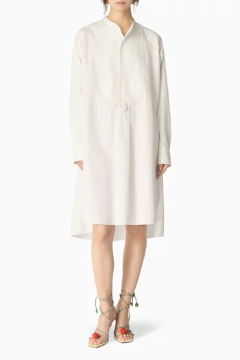 Midi Shirtdress in Compact Cotton