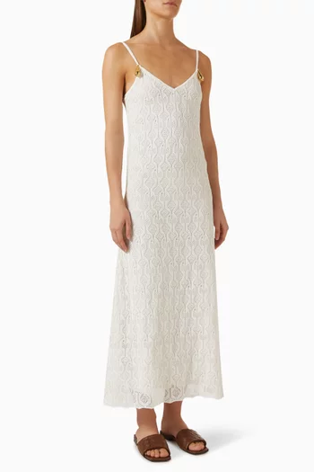 Metal Drop Dress in Fish-lace