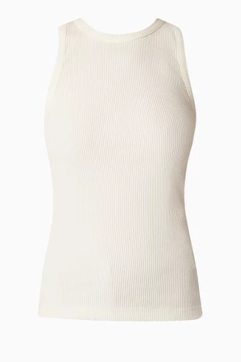 Rib Tank Top in Cotton Jersey