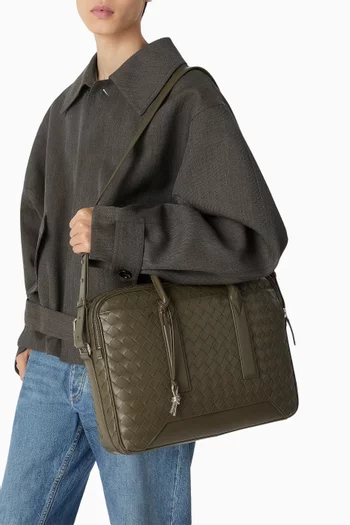 Large Getaway Briefcase in Intrecciato leather