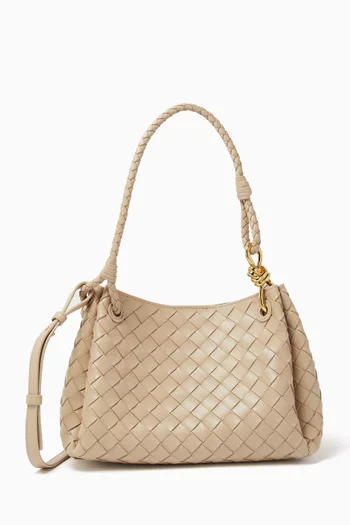 Parachute Shoulder Bag in Intrecciato Leather