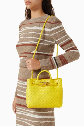 Small Andiamo Top-handle Bag in Intrecciato Leather