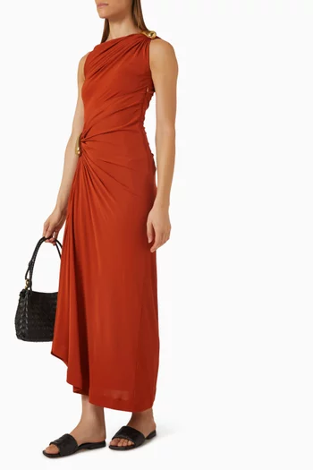 Metal Drop Maxi Dress in Viscose Jersey