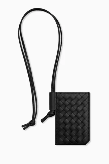 Piccolo Badge Holder in Intrecciato Leather