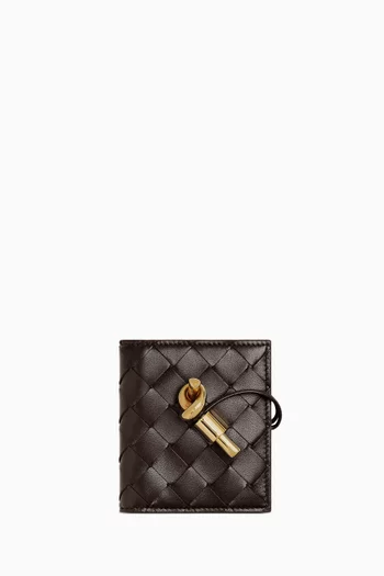 Andiamo Flap Card Case in Intrecciato Nappa Leather