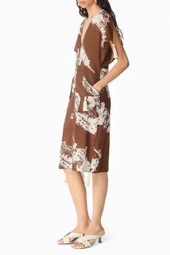 Italian Postcard Dress in Silk-cotton
