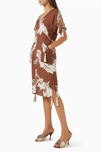 Italian Postcard Dress in Silk-cotton