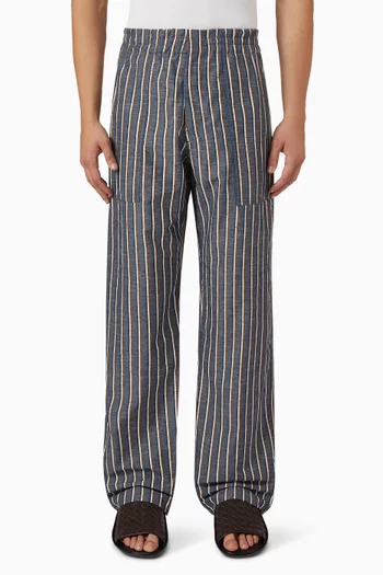 Wide-leg Pants in Cotton-linen