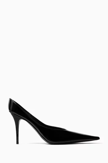 Anok 90 Mules in Patent Calfskin