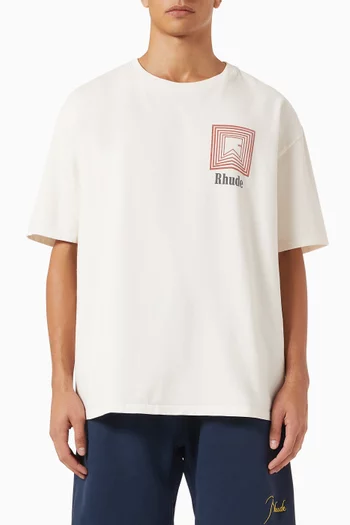 Logo Repeat T-shirt in Cotton