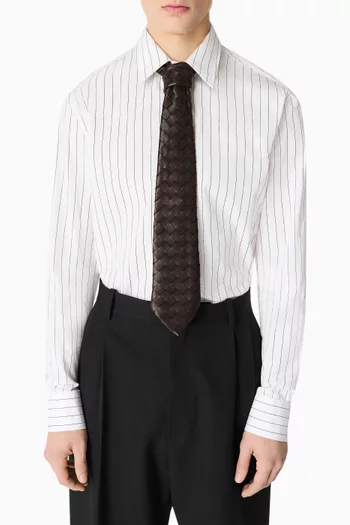 Tie in Intreccio Leather