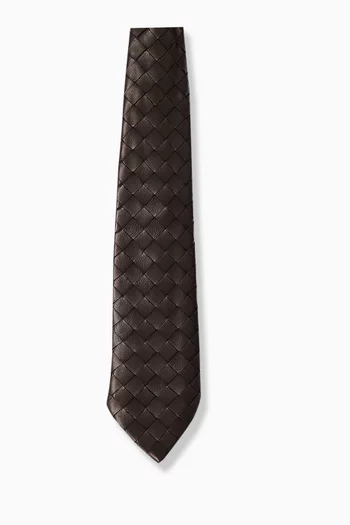 Tie in Intreccio Leather