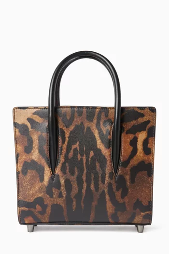 Mini Paloma S Bengali-print Top-handle Bag in Leather