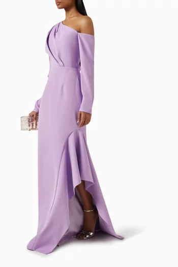 One-shoulder Mermaid Gown in Crepe