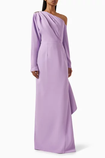 One-shoulder Mermaid Gown in Crepe