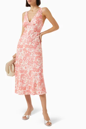 Petal Bias Midi Dress
