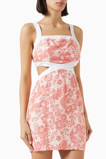 Petal Contrast Mini Dress