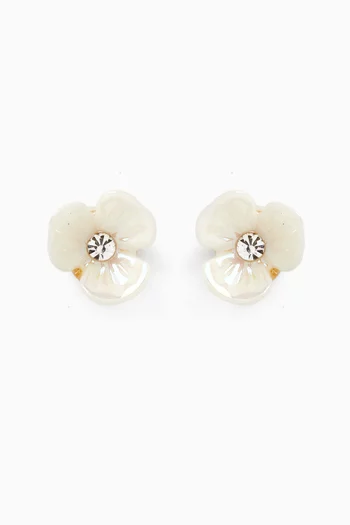 Tiny Iridescent Flower Stud Earrings