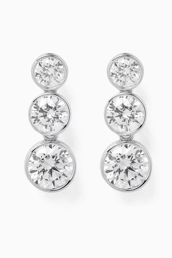 Crystal Drop Earrings in Sterling Silver
