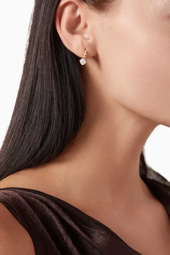 Crystal Huggie Earrings in Gold-plated Brass