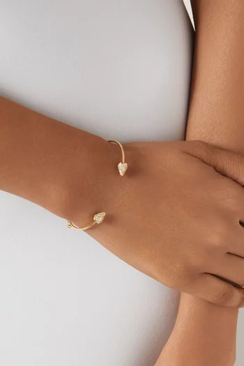 CZ Spike Open Bracelet in Gold-plated Brass