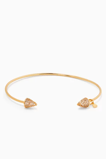 CZ Spike Open Bracelet in Gold-plated Brass