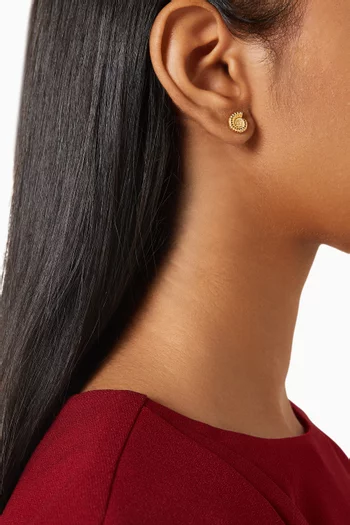 Shell Stud Earrings in Gold-plated Brass