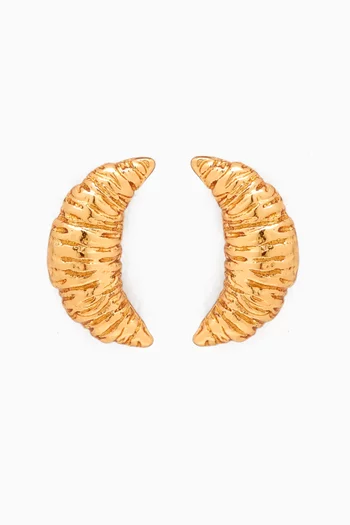 Croissant Stud Earrings in Gold-plated Brass