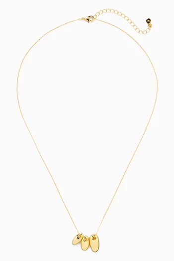 Triple Puffy Oval Necklace in Gold-plated Brass