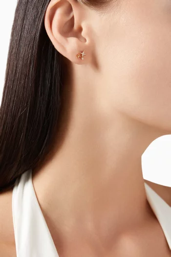Starburst CZ Stud Earrings in Gold-plated Brass