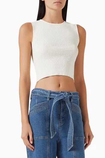 Claire Crop Top in Rib-knit