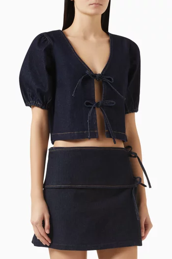 بلوزة رايا بأربطة دينم