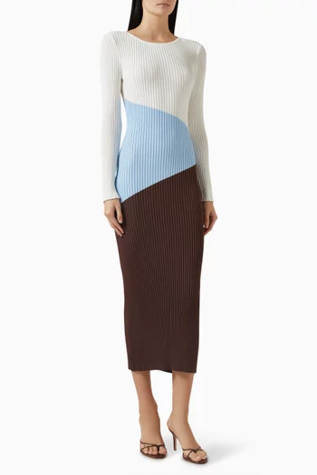 فستان تيا متوسط الطول بتصميم منسوج