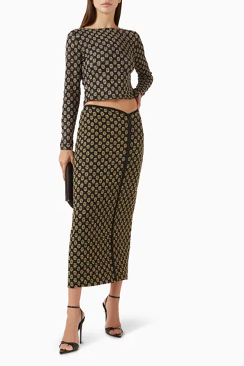 Luca Midi Skirt in Stretch-lace