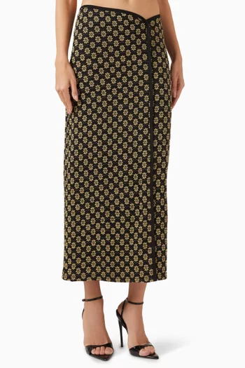 Luca Midi Skirt in Stretch-lace