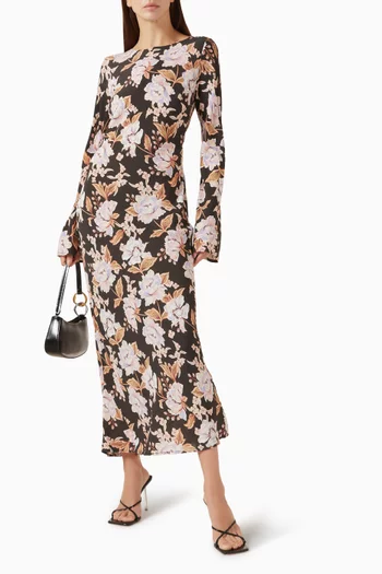 فستان ويلو طويل بنقشة زهور