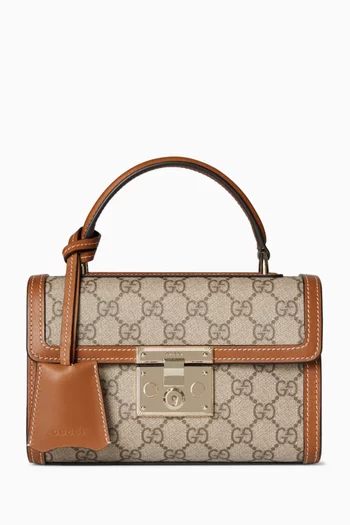 Small Padlock Top-handle Bag in GG Monogram Coated Fabric