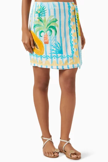 Rio Stripe Mini Wrap Skirt