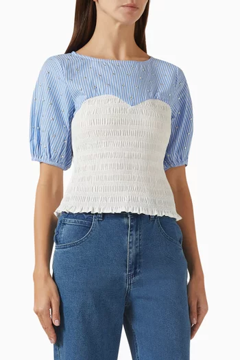 Flora Embellished Stripe Top