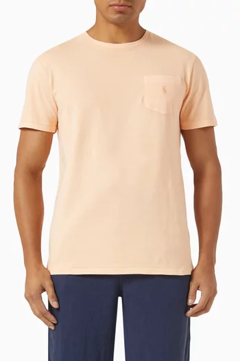 Embroidered-pony Logo T-shirt in Cotton