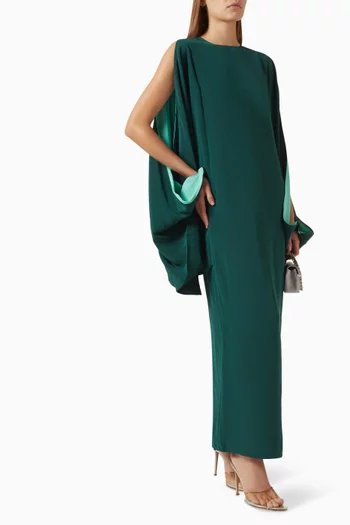 Contrast Blouson-sleeve Kaftan