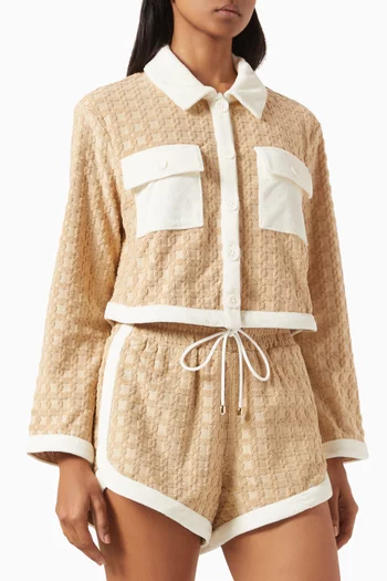 Zariah Cropped Cardigan in Cotton-blend