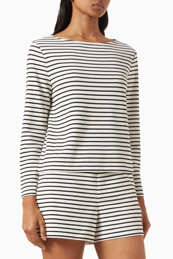 Hovey Striped Top in Cotton-blend