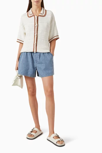 Jadine Half-sleeve Cardigan in Cotton-knit