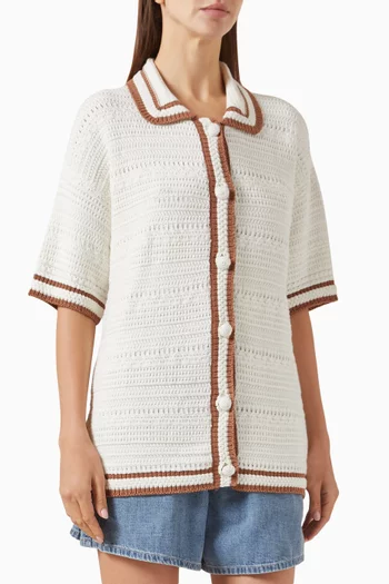 Jadine Half-sleeve Cardigan in Cotton-knit