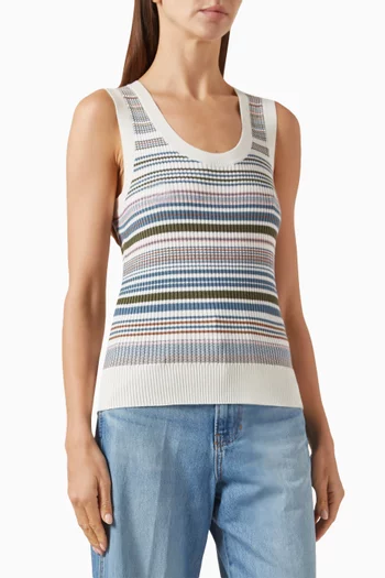 Ezinna Striped Tank Top in Cotton-knit