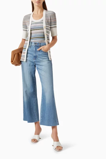 Fawne Striped Cardigan in Cotton-knit